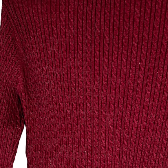 Pendleton Womens Sz S Cable Knit Maroon Button Cotton Blend Cardigan - Picture 5 of 6